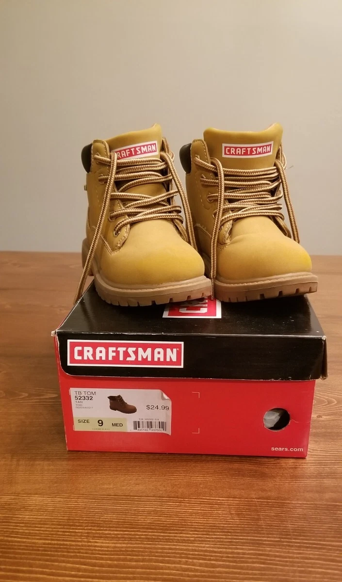 Toddler Boys Craftsman Tan Brown Boots Lace Up Size 9 TB Tom | eBay