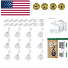 12 Pack Cabinet Locks Child Safety Latches - Baby Proofing Cabinets Drawer Lo...