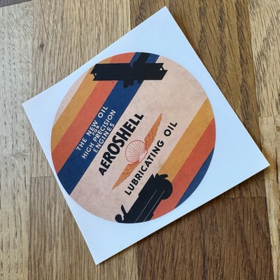 Aeroshell Lubricating Oil Sticker Decal Quart Oil Jug Pourer Petroliana