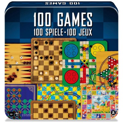 100 klassische Brettspiele Sammlung Familienspiel Set Schach Ludo Schlangen & Leitern
