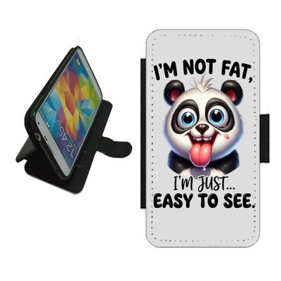 I'm not FAT Handyhülle Wallet Flip für iPhone Samsung Spaß Neuheit Panda FAT1