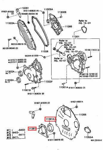Genuine LandCruiser HZJ81 HZJ80 1HZ Crankshaft Rear Main Oil Seal w Retainer - Picture 13 of 20
