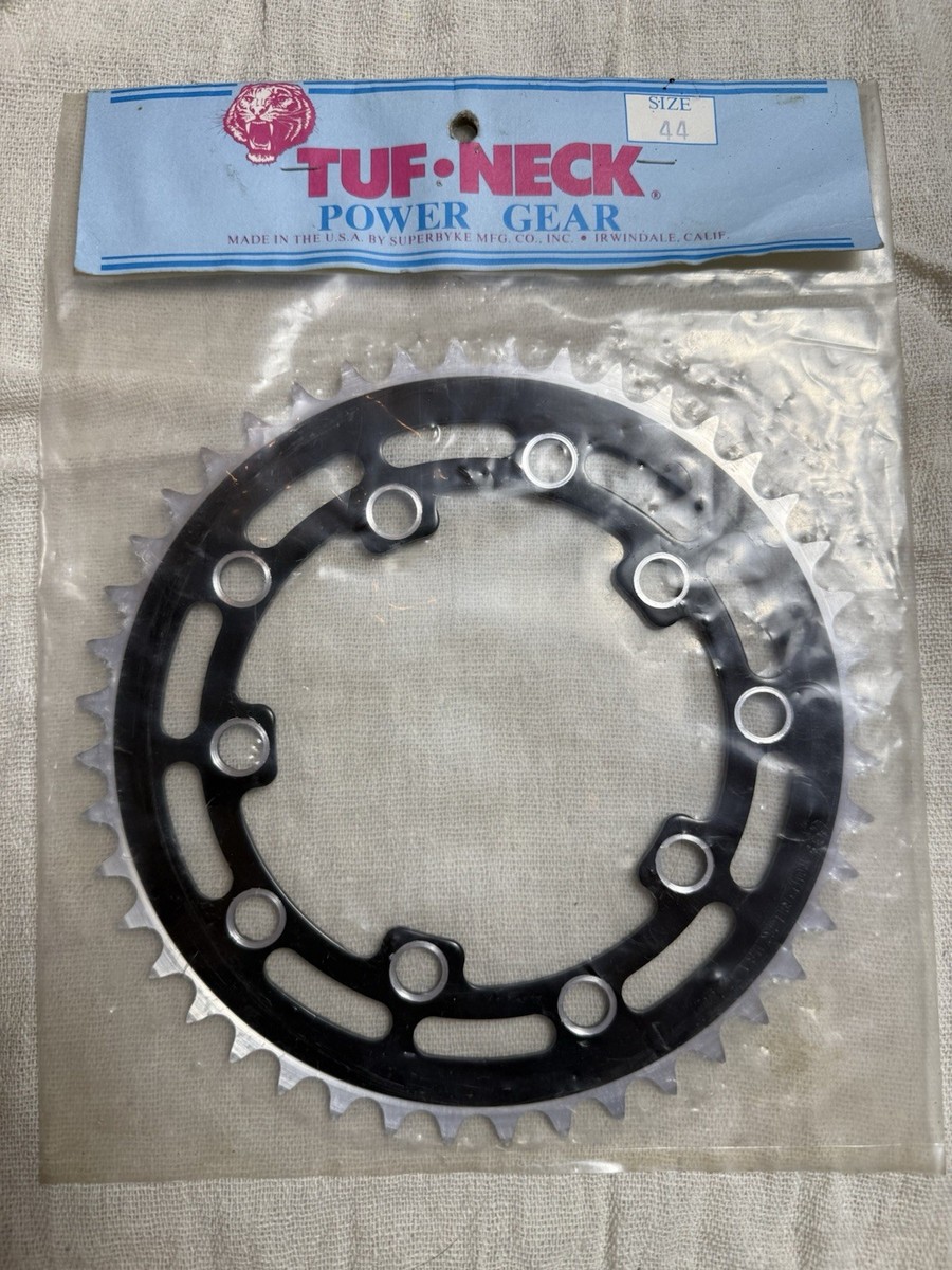NOS Vintage Tuf-Neck Power Gear 44T BMX Sprocket Black Anodized