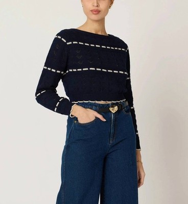 Cleobella Estrella Sweater Dark Blue/ivory