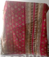 Vintage Kantha Blanket Bedspread Indian Quilt Handmade Throw Ralli Gudari Cotton