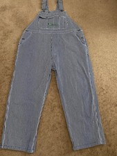 Key Imperial Overalls Mens Carpenter Hickory Stripe Railroad Bibs Workwear 44X29