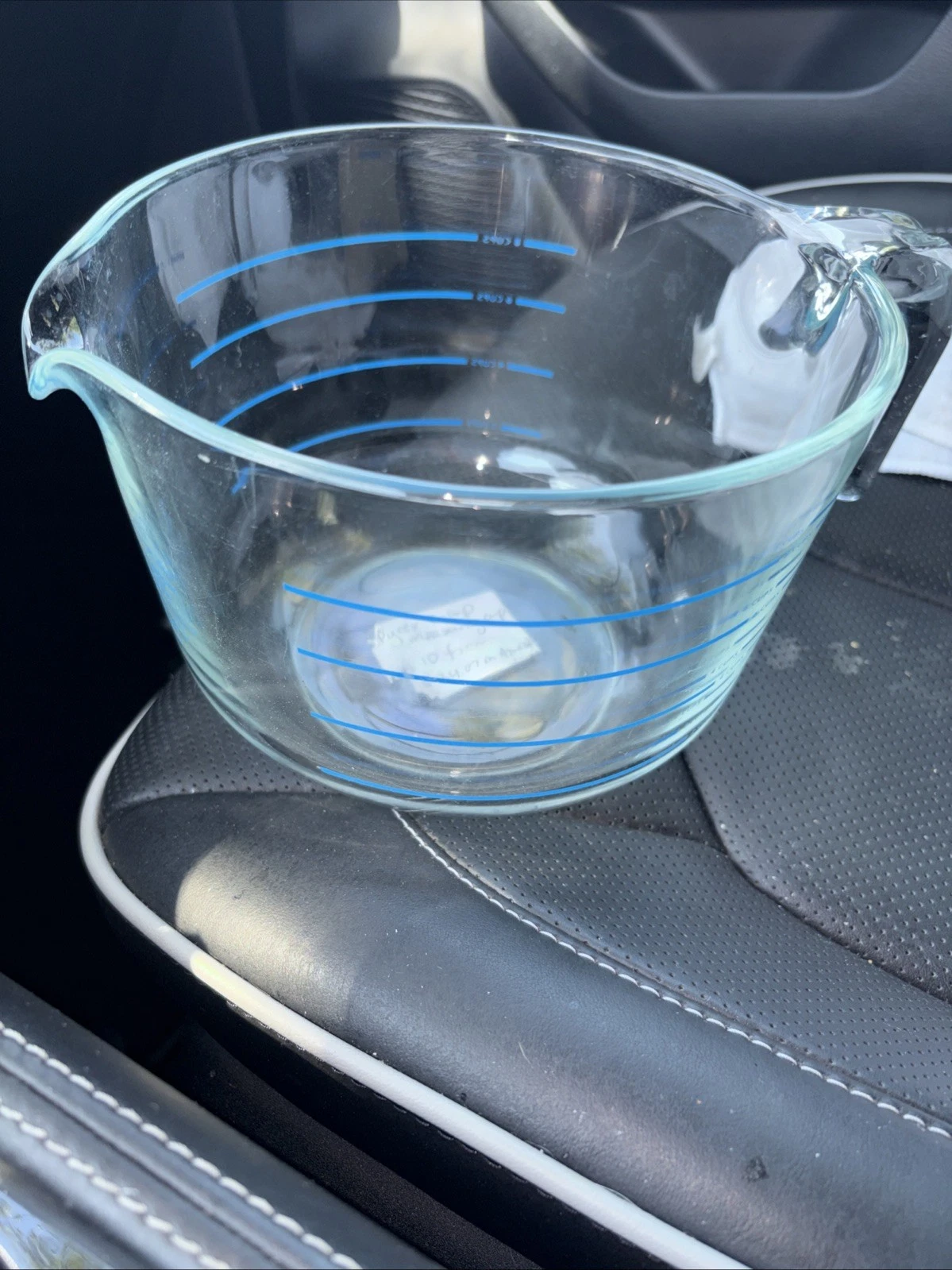 Vintage PYREX M-320 Glass Measuring 4-Cup Batter Bowl Blue Lettering Corning