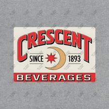 Vintage Crescent Beverages Metal Sign Retro Soda Logo Collectible #386335