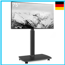 TV-Ständer Rollbar mit Holzregal 43-75 Zoll Höhenverstellbar
