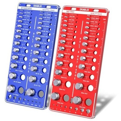 68 Nut and Bolt Thread Checker - 26 Standard and 26 Metric 68 Thread Checker