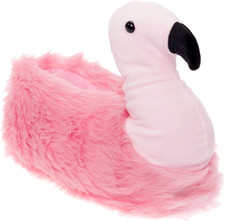 Funny Flamingo Animal Slippers - Cozy Furry House Shoes for Women Men