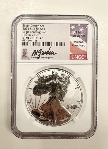 U.S. Mint American Eagle 2021 Silver Reverse Proof Hand Signed Gaudioso
