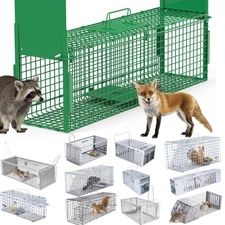 Humane Live Animal Trap Cage for Mouse Raccoons Rats Metal Traps Catch & Release
