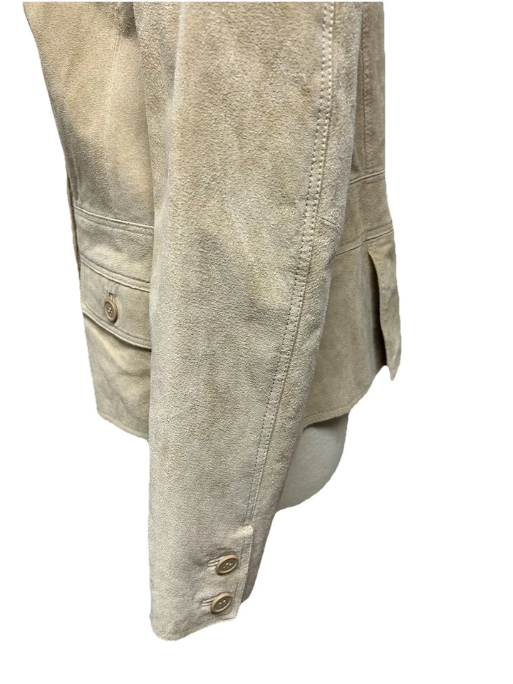 Chaqueta blazer de gamuza tostada para mujer talla XL Foto 4 de 4