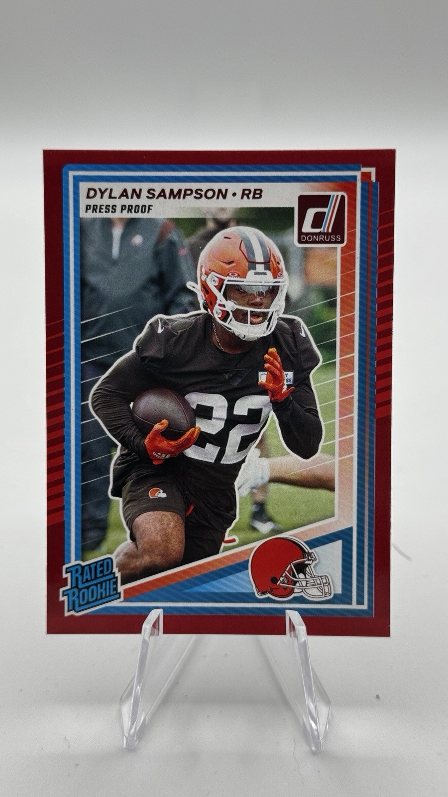 2025 Panini Donruss - Rated Rookie Dylan Sampson #389 Press Proof Red (RC)
