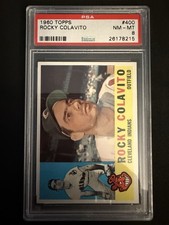 1960 Topps #400 Rocky Colavito PSA 8
