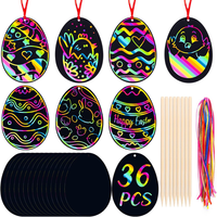 36 StüCk Ostern Kratzbilder Kinder, Ostereier Kratzpapier Bastelset FüR Ostern A