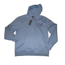 Tommy Hilfiger Mens Full Zip Hoodie Light Blu...