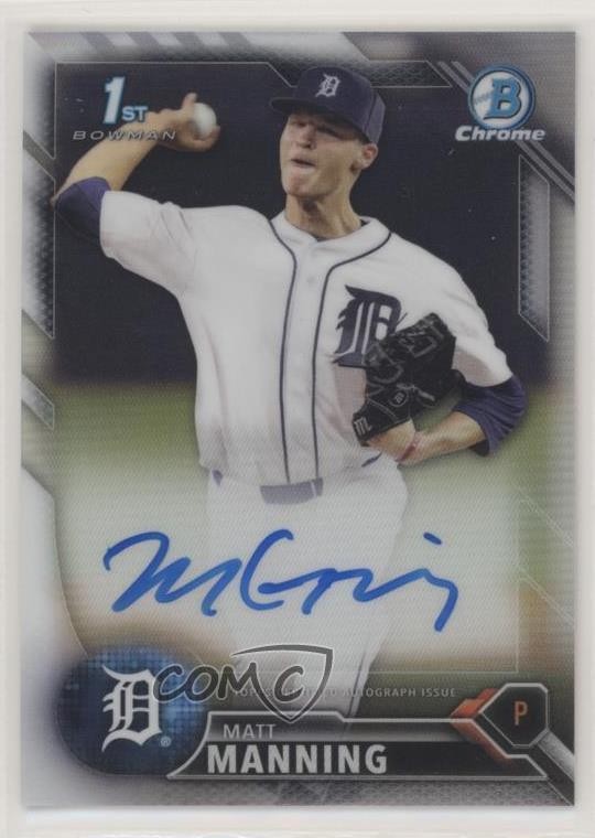 2016 Bowman Draft Chrome Pick Refractor 248/499 Matt Manning #CDA-MM Auto z1r