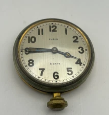 Elgin 8 Days vintage car clock ~ Not working. As is for parts