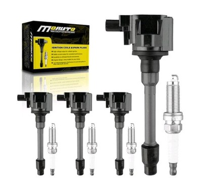 MoAuto Set of 4 Ignition Coils UF781 3052059B013 & 4 PCS Iridium Spark Plugs New
