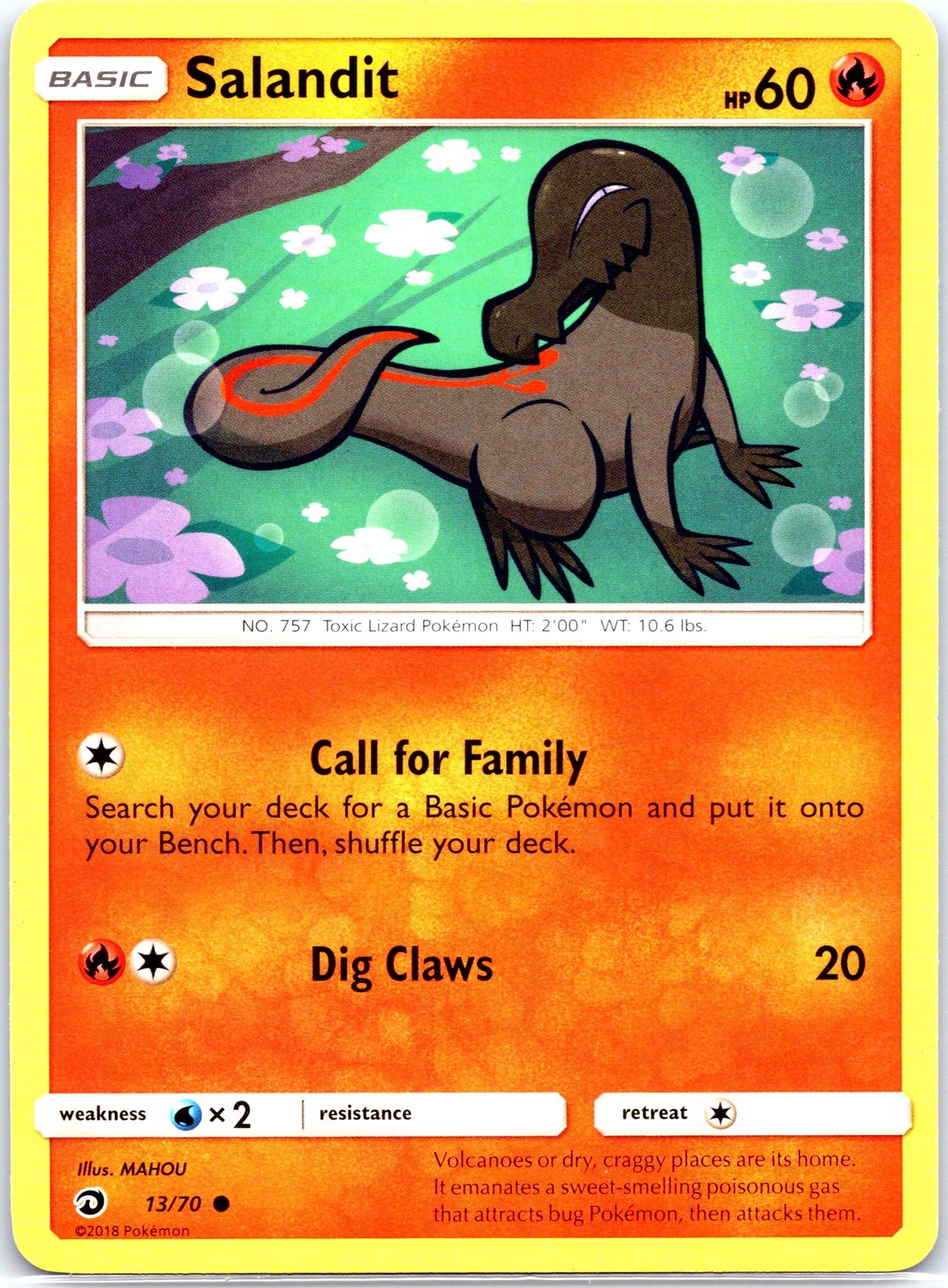 Pokemon tcg Dragon Majesty Salandit #13/70 Common .p2a