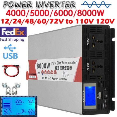 4000W 5000W 8000W 12V 24V 48V 60V 72V to 110V 220V Pure Sine Wave Power ...