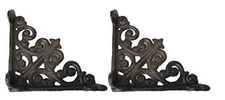 2 Antique Style Shelf Brace Wall Bracket Cast Iron Brackets Small 3 7/8" X 3 ...
