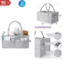 Portable Baby Diaper Caddy Organizer in Gray - Perfect for Parenting Essentials
