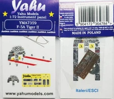 1/72 Yahu Models F-5A Tiger II Instrument Panel for Italeri/Esci