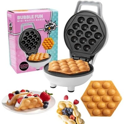 Bubble Mini Waffle Maker Breakfast Fun w Tiny Hong Kong Egg Style Design, 4''