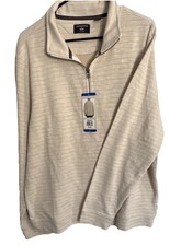 NWT Dockers Quarter Zip Sweater Mens L Beige Minimalist Classic Dadcore Cozy