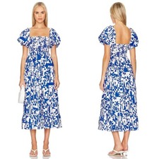 NWT Show Me Your Mumu Afternoon Tea Smocked Midi Dress Santorini Escape SIZE XS