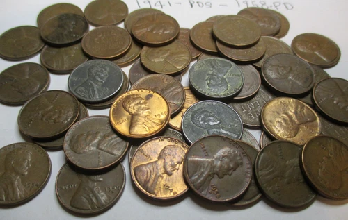 1941 PDS - 1958 PD Lincoln wheat cent set of 51 coins. VF/XF, over 100 sets sold