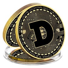 Golden DogeCoin Gold Silver Plated Commemorative Challenge Coin