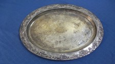 Vintage GODINGER SILVER ART Co LTD Grapevine Adorned Oval Platter Serving 16"o