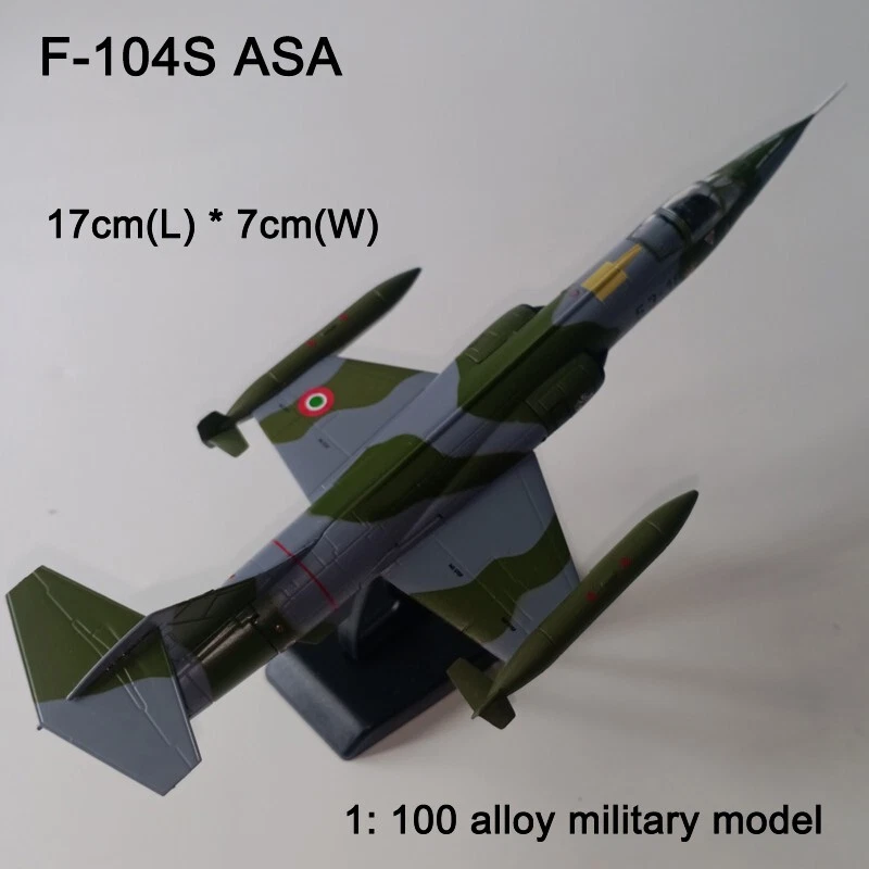 1:100 Diecast Military Model Italy Lockheed F-104S ASA StarFighter Aircraft Gift - Image 3 of 4