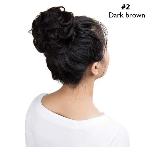 Synthetisches Gummiband Haar lockig Chignon Haar Kordelzug Pferdeschwanz Haarteile - Bild 42 von 77