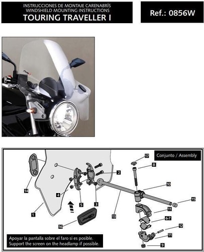 Deflector De Parabrisas Puig Touring 1 Transparente Ducati GT 1000 2006 - 2010 - Imagen 6 de 9