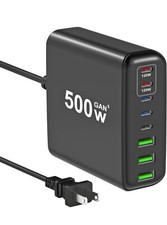USB C Charger 500W Fast GAN Charger Block 8 Multi Port Charging Station Hub Bric
