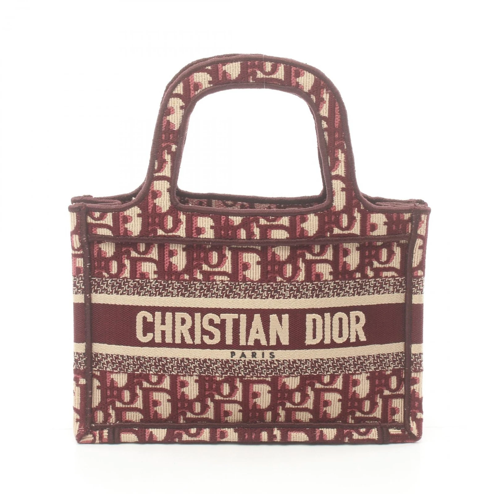 Mini sac à main Dior LIVRE toile bordeaux occasion logo femme