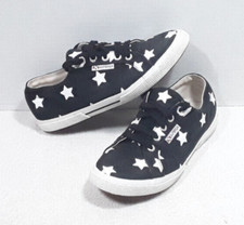 Superga Canvas Shoes Casual Sneakers S0037Q0 Black White Stars Mens 5.5 Womens 7