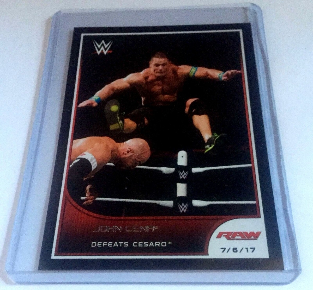 Topps WWE Road to Wrestlemania 57 John Cena Defeats Cesaro Error