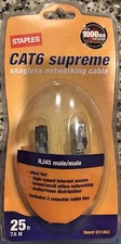 Staples CAT6 Supreme Snagless Networking Cable 25ft 631063 New