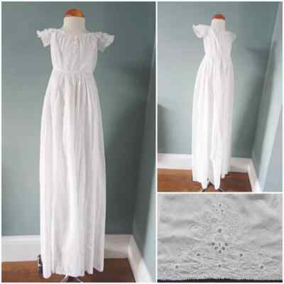 Antikes Taufkleid Kleid Ayrshire bestickt viktorianisch Taufe Baby um 1850