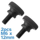 <!--F#f_0-->2pcs M6 x 12mm Black Steel Thumb Screws Knurled Head Nut Lock Clamp Hand Tighten<!--F/-->