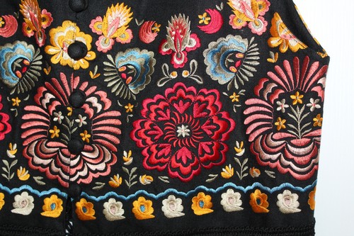 Andrea Jovine Women's Linen Embroidered Vest Size L ~ EUC - Picture 2 of 6