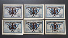 ARNSTADT NOTGELD 6x 50 PFENNIG 1921 EMERGENCY MONEY GERMANY BANKNOTES (8382)
