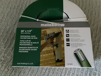 Metabo HPT 50' x 1/4'' Professional Grade Polyurethane air hose 19412QPM