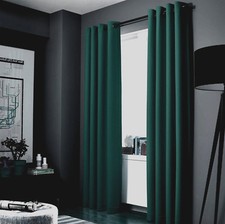 1 HUNTER GREEN PANEL ROOM DARKENING 99 BLACKOUT GROMMET WINDOW CURTAIN K34 108"